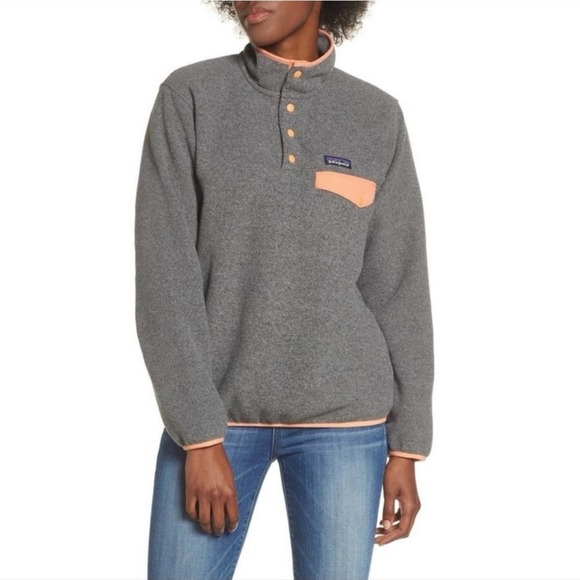 Patagonia Sweaters - Patagonia Synchilla Snap T Fleece Pullover Jacket Nickel & Peach Sherbet Size S
